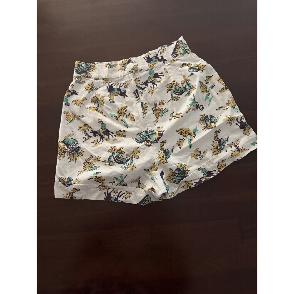 Vivien of Holloway Vintage Western Cowboy Print Shorts (112) - Picture 2 of 8